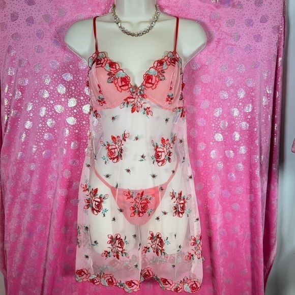 Victorias Secret Sheer Red Rose Slip 🌹✨ - Picture 3 of 6